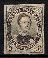 1852-57 6p British Canada, Canada (SG 11, Canceled, CV $1,800)
