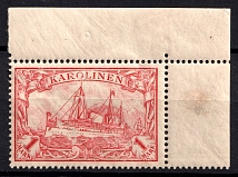 1900 1m Caroline Islands, German Colonies, Kaiser’s Yacht, Germany (Mi. 16, Corner Margins)