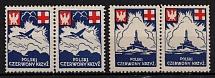 Red Cross, Poland, Non-Postal, Cinderella, Pairs