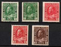 1912-21 Canada (SG 219 - 222, 224, CV $150, MNH)