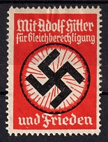 'With Adolf Hitler for Equality and Peace', Swastika, Third Reich, Germany, Nazi Propaganda