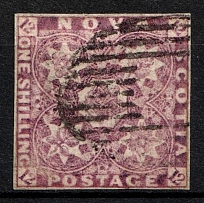 1851-60 1sh Nova Scotia, Canada (SG 8, Canceled, CV $4,550)