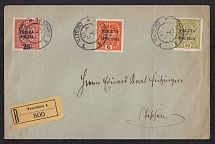 1919 Poland Local Registered Cover from Cieszyn franked with Mi. 31, 40, 48