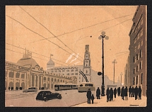 1945 'Leningrad, Nevsky prospect' Illustrated Postcard, Mint, USSR, Russia