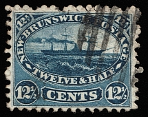 1860-63 12,5c New Brunswick, Canada (SG 18, Canceled, CV $60)