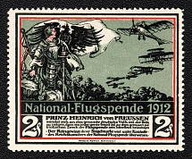 1912 Donation of the National Aircraft, Prince Henry of Prussia, National Flight Donation, Germany, Cinderella, Propaganda Stamp