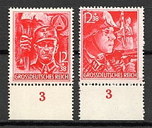 1945 Germany Reich Last Issue (Control Numbers `3`, Full Set, CV $100, MNH)