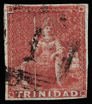 1853 Trinidad, British Colonies (SG 7, Canceled, CV $100)