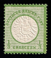 1872 1/3gr German Empire, Large Breast Plate, Germany (Mi. 17 b, Signed, CV $220)