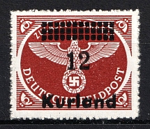 1945 12pf Kurland, German Occupation, Germany (Mi. 4 B x, CV $30)