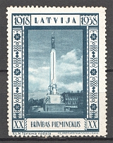 1938 Latvia Freedom Monument Baltic Non-Postal Label
