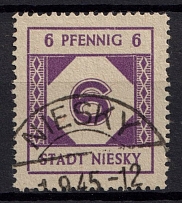 1945 6pf Niesky (Oberlausitz), Germany Local Post (Mi. 1, Canceled, CV $220)