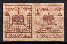 1946 42+38pf Finsterwalde, Germany Local Post, Pair (Mi. 11, Print on Gum Side, Print Error, MNH)