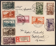 1928 (31 Jul) Saar, Germany, Registered Cover to Grossalmerode