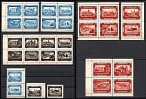 1935 Ostropa, Konigsberg, East Prussia, Germany, Stock of Rare Cinderellas, Non-postal Stamps, Labels, Advertising, Charity, Propaganda, Blocks