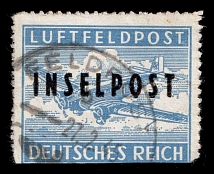 1944 Island Rhodes, Reich Military Mail Fieldpost Feldpost `INSELPOST`, Germany (Mi. 8 B II, Canceled, CV $90)