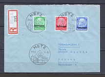 1940 Third Reich occupation of Lorraine 5pf, 12pf, 25pf registered cover special postmark CV 50 EUR