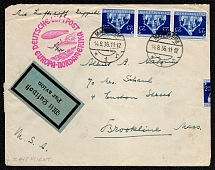 1936 Zeppelin Cover Scott No. 426 in a strip of 3 on a postally used cover cancelled at Mannheim