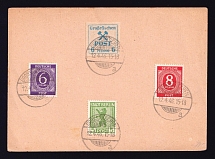 1946 (12 Apr) Grosraschen, Postcard Military Mail franked with Allied Occupations Stamps, Germany Local Post (Mi. 34, 916, 917, 1 A)