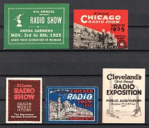 1924-25 Radio Show, United States, Stock of Cinderellas, Non-Postal Stamps, Labels, Advertising, Charity, Propaganda
