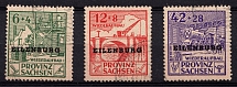 1946 Eilenburg (Saxony), Germany Local Post (Mi. IV A - VI A, Unofficial Issue, Full Set, Canceled, CV $20)