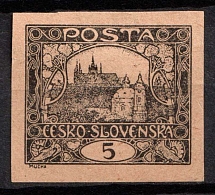 1919 5h Czechoslovakia (Sc. 25, Proof)