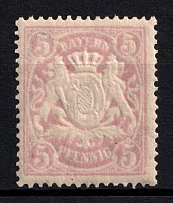 1888 5pf Bavaria, German States, Germany (Mi. 55 B a, CV $120, MNH)