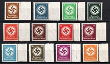 1934 Third Reich, Germany, Official Stamps (Mi. 132 - 143, Full Set, CV $70, MNH)