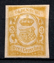 1861 3gr Oldenburg, German States, Germany (Mi. 14, CV $700)