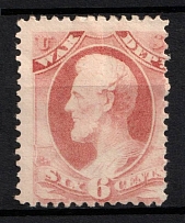 1873 6c Lincoln, Official Mail Stamp 'War', United States, USA (Scott O86, Rose, CV $680)