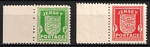 1941-42 Jersey, German Occupation, Germany (Mi. 1 x - 2 x, Margins, Full Set, CV $30, MNH)