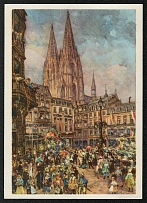 1939 Special Postcard for the Kolner Carnival Special Postmark, Green Stamp
