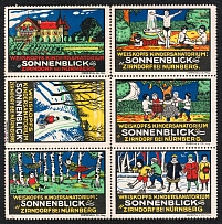 Nuremberg Children's Sanatorium, Germany, Stock of Cinderellas, Non-Postal Stamps, Labels, Advertising, Charity, Propaganda, Block