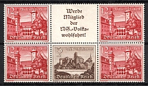 1939 Third Reich, Germany, Se-tenant, Zusammendrucke, Block (Mi. W 143, W 147, CV $60, MNH)