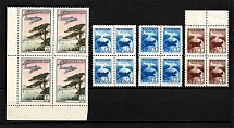 1955 Airmail, Soviet Union USSR (Blocks of Four, Full Set, MNH)