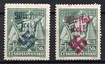 1938 Occupation of Teplitz Schonau, Sudetenland, Local Issue, Germany (Signed)