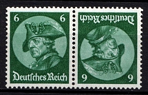 1933 6pf Third Reich, Germany, Tete-beche, Zusammendrucke (Mi. K 17, CV $50, MNH)