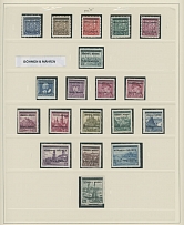 The One Man Collection of Czechoslovakia - Bohemia and Moravia - COLLECTION ON HINGELESS PAGES: 1939-44, 192 mint stamps, including postage, semi-postal and back of the book issues, Theresienstadt Ghetto stamp signed by Dr. Dub …
