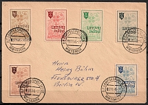 1946 (3 Nov) Augsburg, Lithuania, Baltic DP Camp, Displaced Persons Camp, Cover from Wiesbaden to Berlin franked with full set (Wilhelm 1 - 6, CV $160)