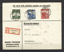 1935 Third Reich registered postcard to Wiesbaden