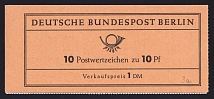 1962 Booklet with stamps of West Berlin, Germany in Excellent Condition (Mi. MH 3a, CV $30)