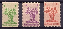 1945 Apolda, Germany Local Post (Mi. 1 - 3, Full Set, CV $80)