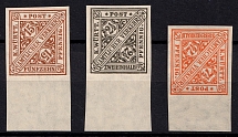 1916 Wurttemberg, Germany, Official Stamps (Mi. 237 P U - 239 P U, Proofs, CV $200, MNH)