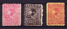 1882 Allen's City Dispatch, United States Locals & Carriers (Sc. #3L1 - #3L3, Genuine)