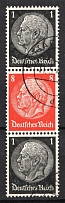1936-37 Third Reich, Germany, Se-tenant, Zusammendrucke (Mi. S 136, Canceled, CV $30)