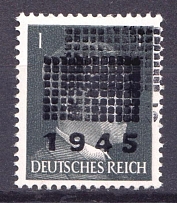 1945 1pf Netzschkau-Reichenbach (Saxony), Germany Local Post (Mi. 1 I, DOUBLE Overprint, CV $130, MNH)