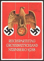 1938 'National Party Congress of Greater Germany Nuremberg 1938', Propaganda Postcard, Third Reich Nazi Germany