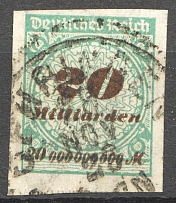 1923-24 Germany Hyperinflation 20 Mill (Imperforated, Cancelled)