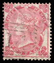 1862-64 3p Great Britain (SG 77, Canceled, CV $520)