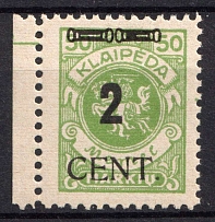 1923 2c on 50m Memel (Klaipeda), Germany (Mi. 185, Certificate, Margin, CV $70, MNH)